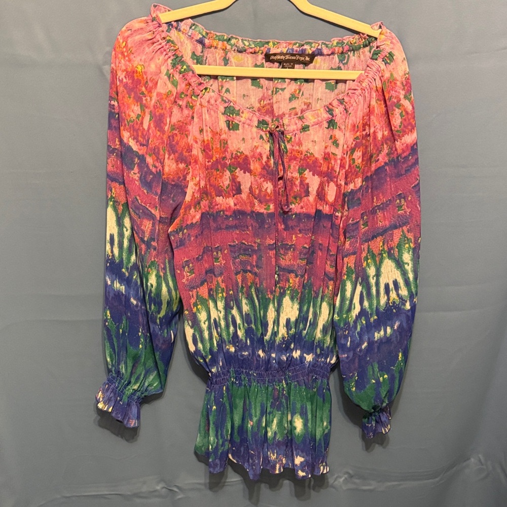 Sierra Rose balloon sleeve boho blouse size large